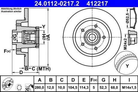 Тормозной диск bear&sensor ATE 24011202172