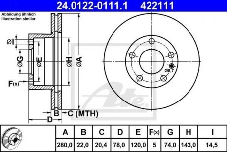 Тормозной диск ATE 24.0122-0111.1
