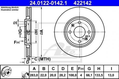 Тормозной диск ATE 24.0122-0142.1 (фото 1)