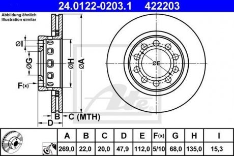 Тормозной диск ATE 24.0122-0203.1 (фото 1)