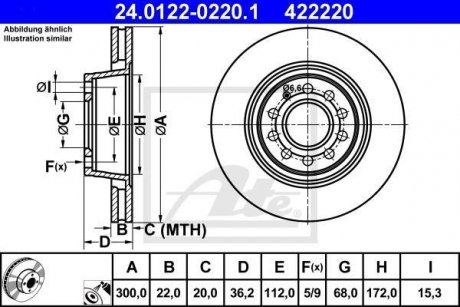 Тормозной диск ATE 24.0122-0220.1 (фото 1)