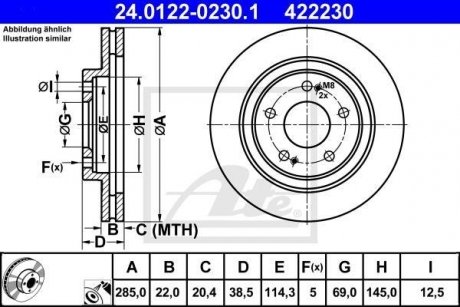 Тормозной диск ATE 24.0122-0230.1 (фото 1)
