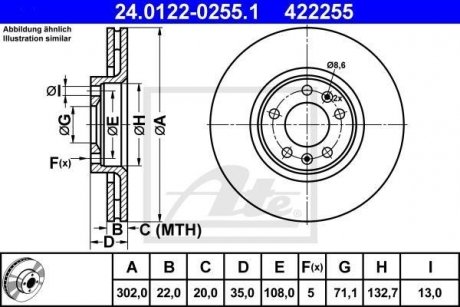 Тормозной диск ATE 24.0122-0255.1