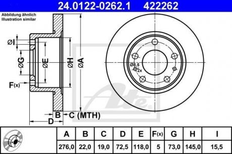 Тормозной диск ATE 24.0122-0262.1 (фото 1)