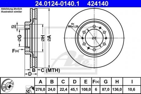 Гальмівний диск ATE 24.0124-0140.1 (фото 1)