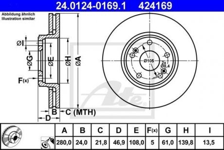 Гальмівний диск ATE 24.0124-0169.1 (фото 1)