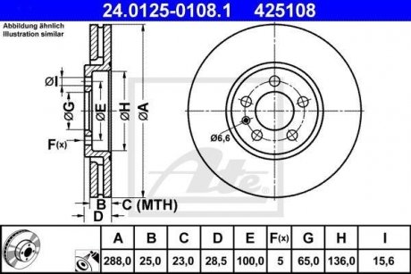 Тормозной диск ATE 24.0125-0108.1 (фото 1)