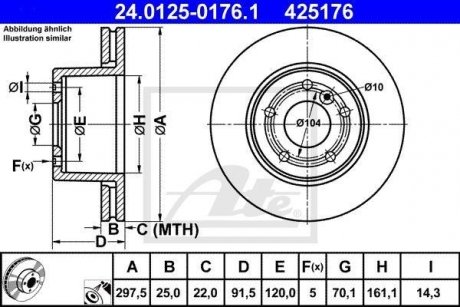 Тормозной диск ATE 24.0125-0176.1 (фото 1)