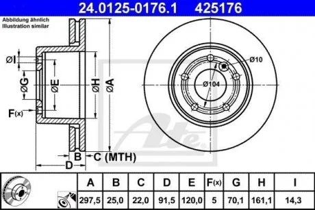 Гальмівний диск ATE 24.0125-0176.1