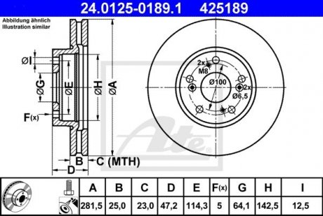 Тормозной диск ATE 24.0125-0189.1