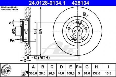 Гальмівний диск ATE 24012801341