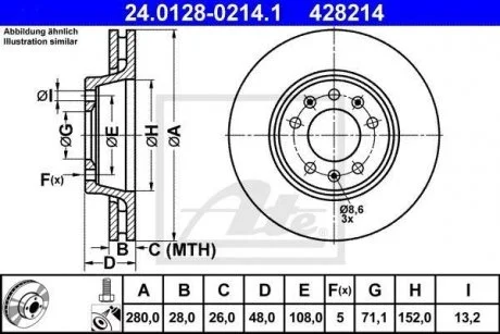 Гальмівний диск ATE 24.0128-0214.1