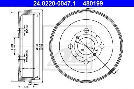 Гальмівний барабан ATE 24022000471