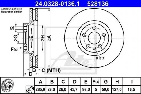 Гальмівні диски ATE 24.0328-0136.1