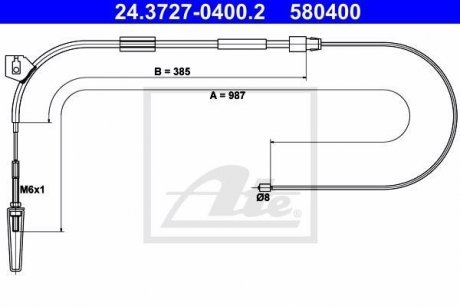 Трос ручного гальма ATE 24.3727-0400.2