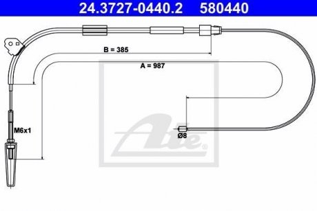 Трос ручного гальма ATE 24.3727-0440.2