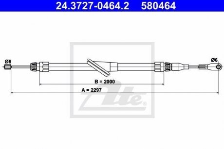 Трос ручного гальма ATE 24.3727-0464.2