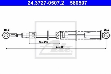 Трос, стояночная тормозная система ATE 24.3727-0507.2 (фото 1)