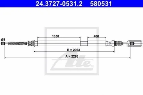Трос ручного гальма ATE 24.3727-0531.2