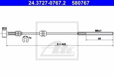 Трос, стояночная тормозная система ATE 24.3727-0767.2 (фото 1)