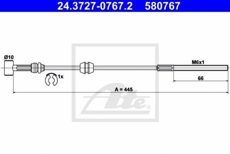 Трос ручного гальма ATE 24.3727-0767.2