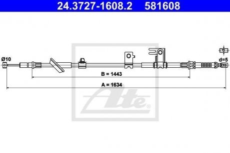 Трос ручного гальма ATE 24372716082 (фото 1)