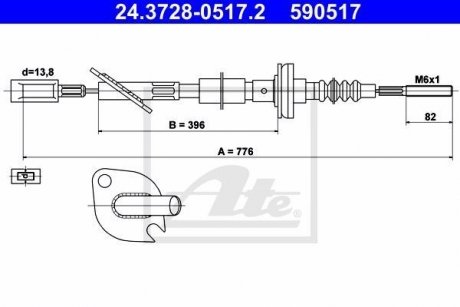 Трос зчеплення ATE 24372805172 (фото 1)