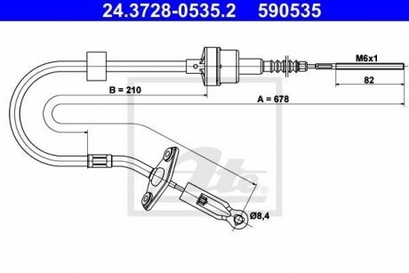 Трос, управление сцеплением ATE 24372805352