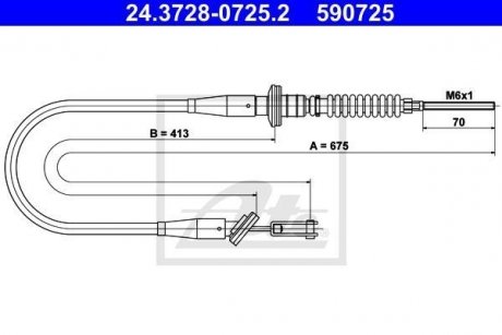 Трос, управление сцеплением ATE 24372807252 (фото 1)
