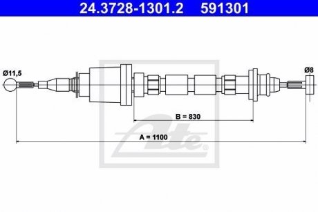 Трос зчеплення ATE 24372813012 (фото 1)