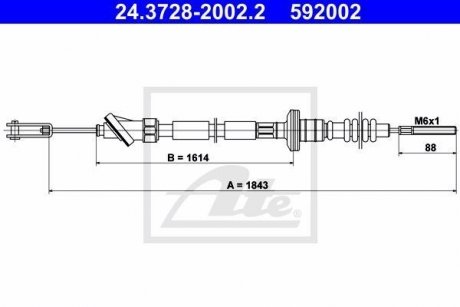 Трос, управление сцеплением ATE 24372820022