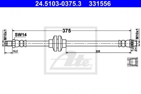 Тормозной шланг ATE 24.5103-0375.3