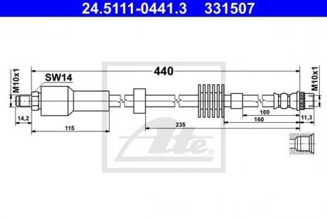 Шлангопровод ATE 24.5111-0441.3 (фото 1)