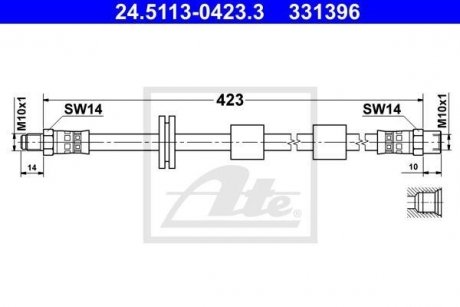 Шланг тормозной ATE 24511304233