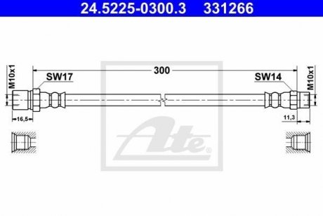 Тормозной шланг ATE 24522503003