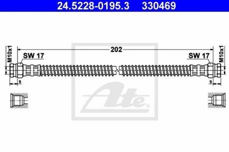 Шланг гальмівний ATE 24522801953