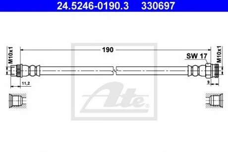 Шланг гальмівний ATE 24.5246-0190.3