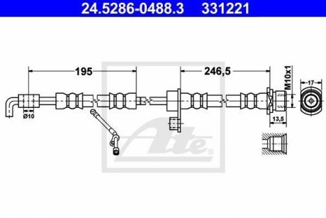 Шланг гальмівний ATE 24528604883 (фото 1)