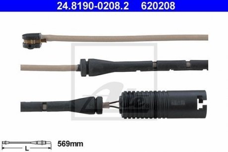 Сигнализатор, износ тормозных колодок ATE 24.8190-0208.2