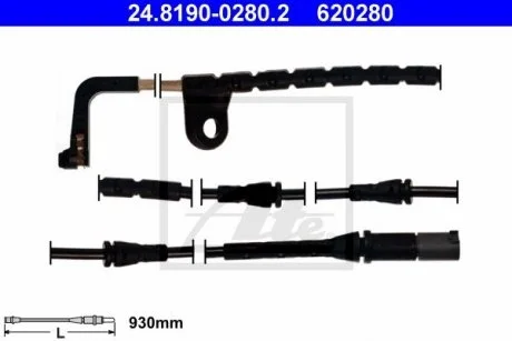 Датчик зносу гальмівних колодок передн BMW X6 (E71, E72) 4.4 10.07-07.14 ATE 24819002802