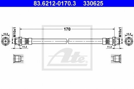 Тормозной шланг ATE 83.6212-0170.3 (фото 1)