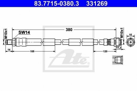 Шланг тормозной ATE 83771503803