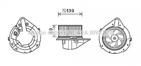 Мотор печки отопителя салона AVA COOLING AI8372