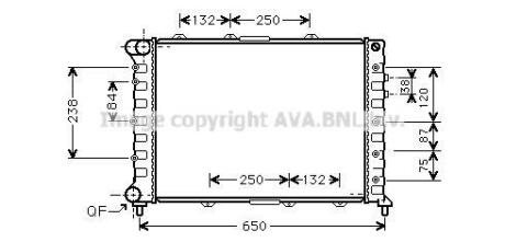 Радіатор двигуна (товщина: 23мм) ALFA ROMEO 147, 156, GT 932A.000-AR32405 02.97-09.10 AVA COOLING ALA2038 (фото 1)