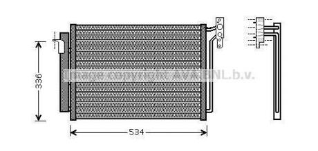 Конденсатор кондиціонера (з осушувачем) BMW X5 (E53) 3.0-4.8 01.00-10.06 AVA COOLING BW5281D (фото 1)