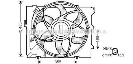 Вентилятор, охлаждение двигателя AVA COOLING BW7523