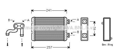 Радіатор пічки BMW 3 (E36) 1.6-2.5 01.94-08.00 AVA COOLING BWA6257