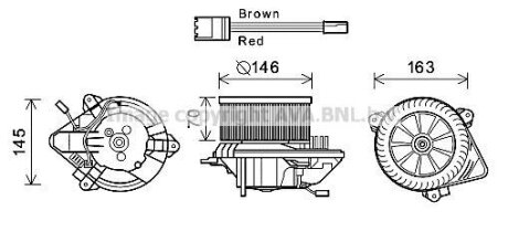Вентилятор салону CITROEN XANTIA 1.6-3.0 03.93-04.03 AVA COOLING CN8294 (фото 1)