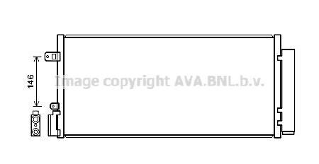Конденсатор кондиціонера (з осушувачем) CHEVROLET AVEO 1.4 08.13- AVA COOLING CT5062D