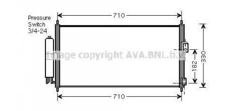 Радиатор кондиционера Nissan ALmera/Primera 1.5-2.2D 00- AVA COOLING DN5270D (фото 1)